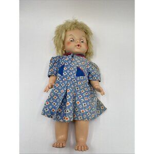 EEGEE Drink and Wet Doll 13" Vinyl 14P Blonde Hair Blue Eyes Vintage